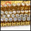 Hot sale fashion jewelry round white cz brass chain